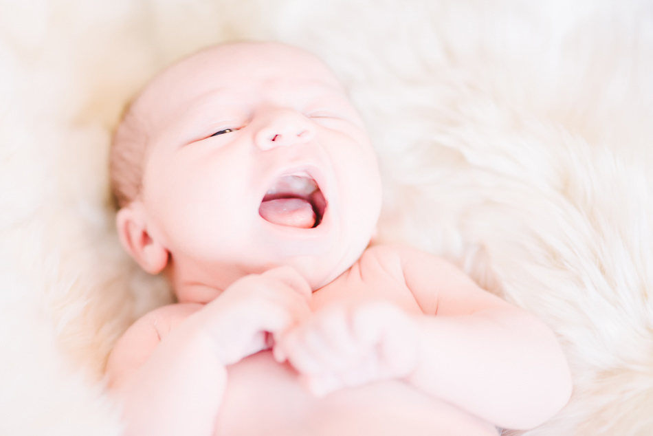 Newborn yawns